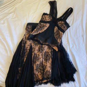 La Perla set top and skirt lace silk black